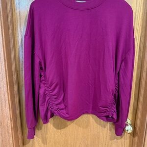 Sincerely Jules Magenta Ruched Sweatshirt Sz S